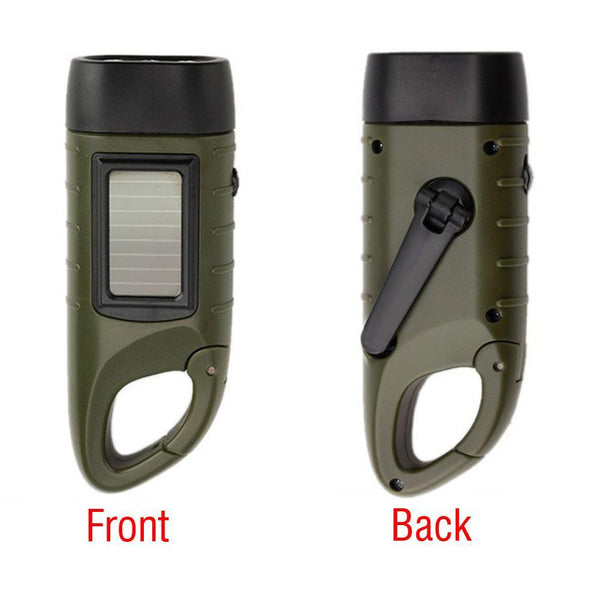 Hand Crank Dynamo Solar LED Flashlight