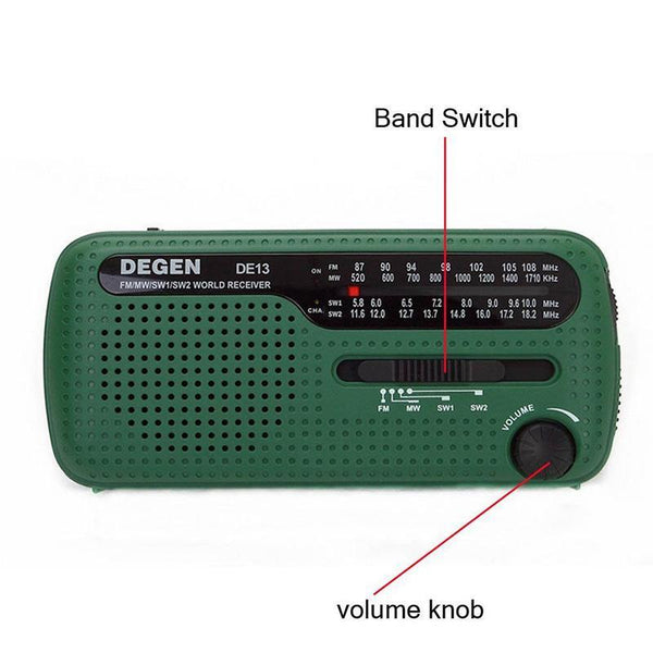 Crank Dynamo Solar Emergency Radio